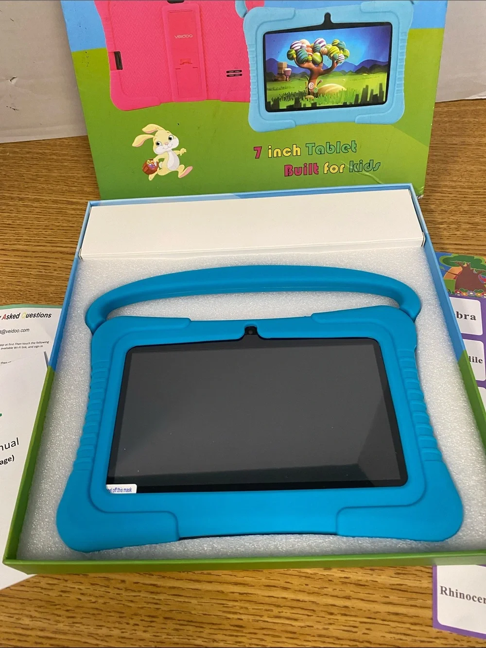 Veidoo Android Kids 7-inch Tablet with Blue Protective Case